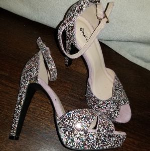 Multi glitter heels